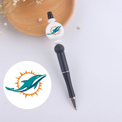 New Arrival Printed Silicone Beads Western Football Team NFL New Sports Team Wholesale Custom Silicone Team Focal Beads For Pens