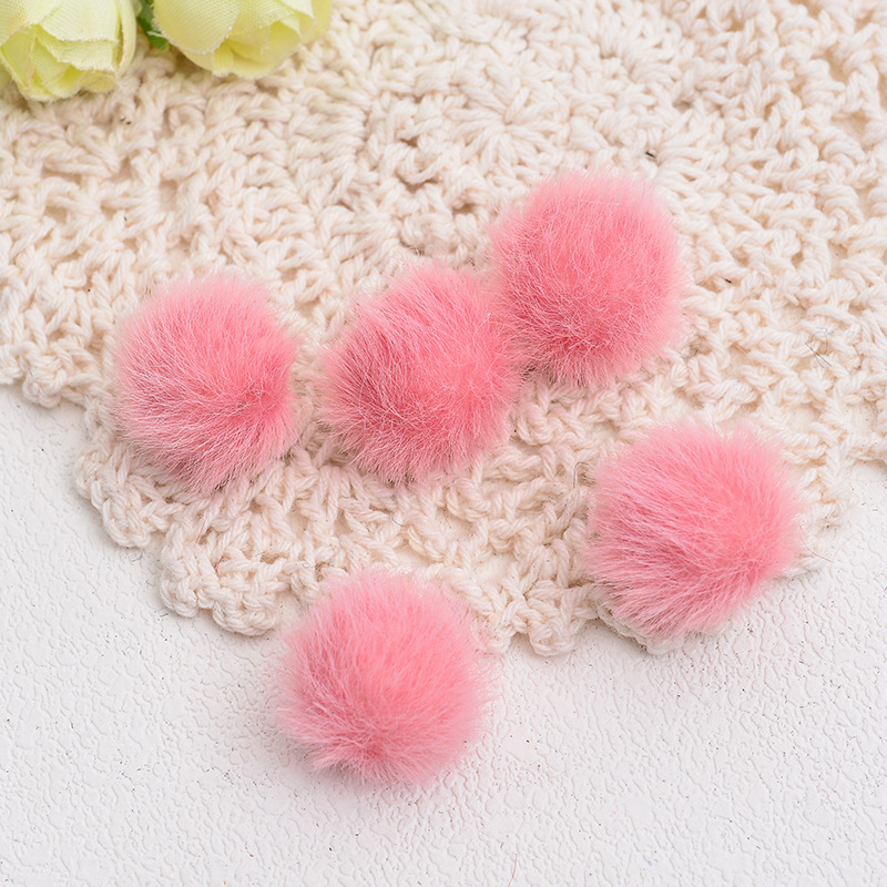 Plush Fur Covered Ball Charms DIY Pompom Pendant loose cute colored Beads for Necklace Earring Bracelet Jewelry Making Supplies