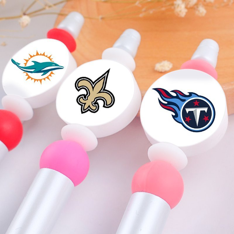 New Arrival Printed Silicone Beads Western Football Team NFL New Sports Team Wholesale Custom Silicone Team Focal Beads For Pens