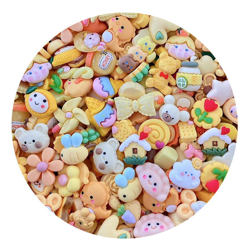 Cute Candy Cartoon Wholesale Kawaii Resin Flatback Cabochon Charms For Jewelry Making DIY Hair Pin Phone Case Slime Craft Toys