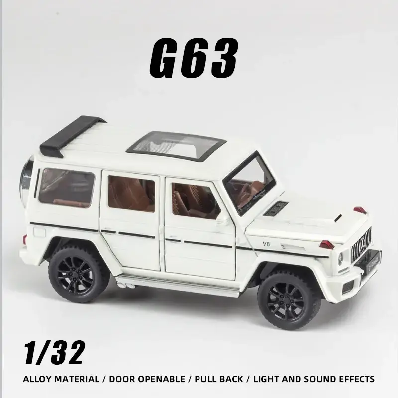 1:32 Benzs G63 Off-Road Alloy Model Cars With Sound And Light When Opening The Door Kids Toy  Collection Kids Super Gift