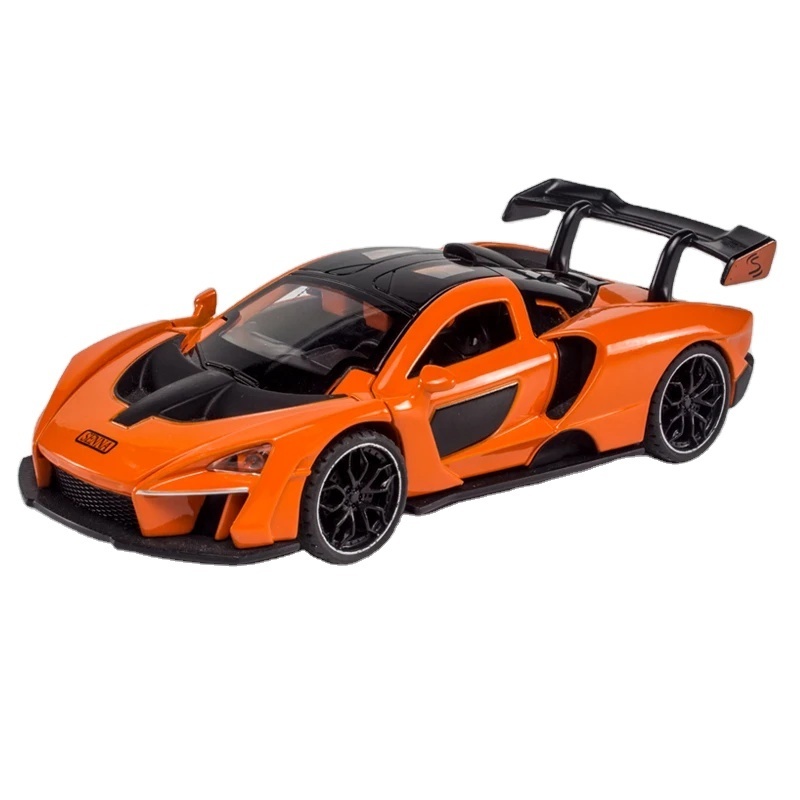 1/32 McLaren SNNA Car Model Toy Diecast Alloy Pullback Simulation Vehicles Sound Light Hot Wheels Car Toys For Children Souvenir