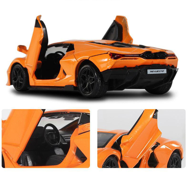 1/36 Lam Revuelto Car Model Toys Diecast Alloy Pullback borghini Simulation Vehicles  Sound Light Hot Wheels For Children Gift