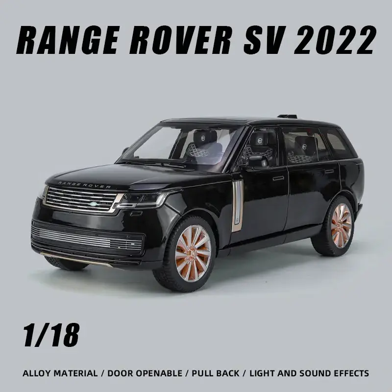 1:18 Range Rover SUV Large off-road vehicle diecast car Model Simulation Sound&Light For Children Souvenir Birthday Gift