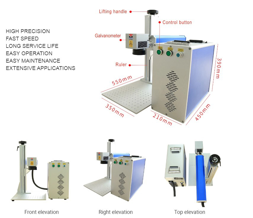 VOIERN Mopa JPT mini laser marking 30w 50w 100w laser engraving machine metal 20w laser marking machine