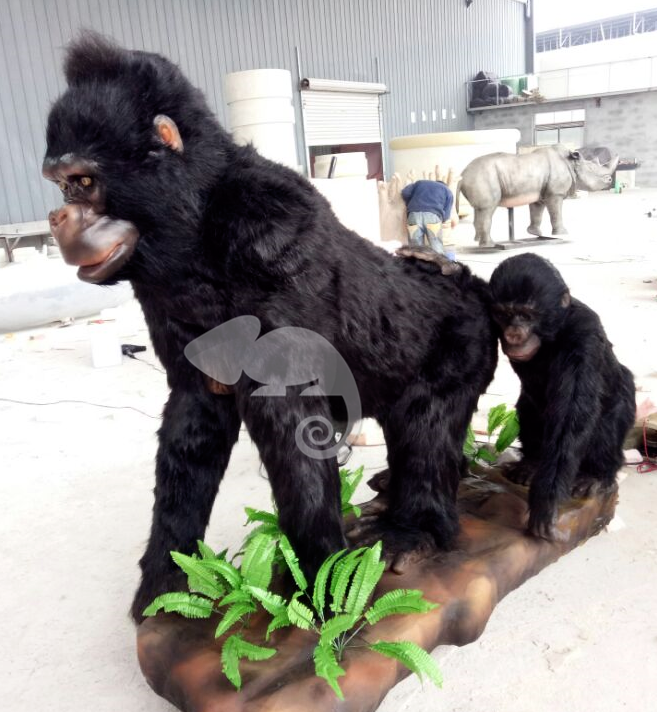 customized Life size/giant animated wild animal gorilla monkey models for sale