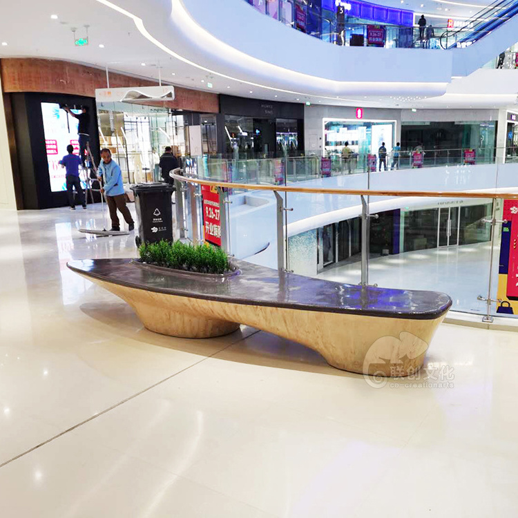 Shopping mall  Fiberglass bench