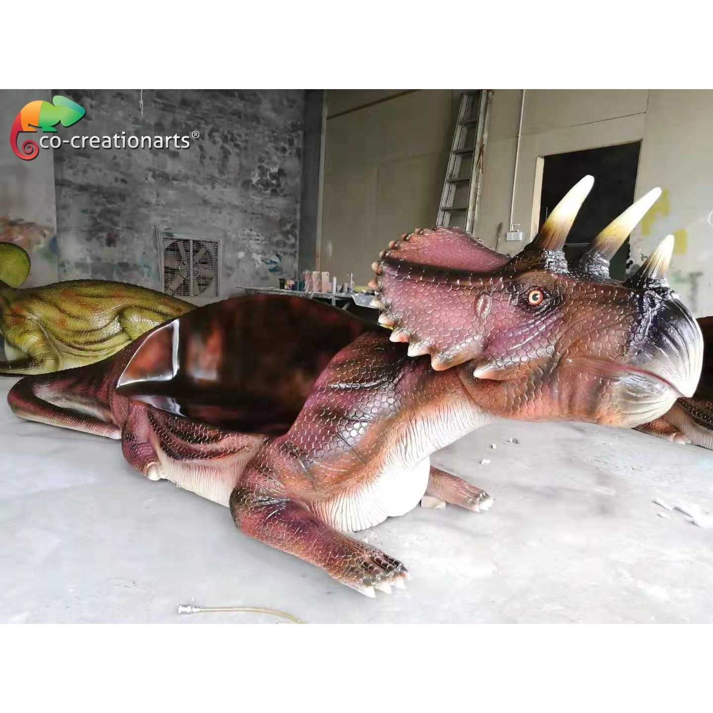 Park entertainment equipment Fiberglass Dinosaur bench