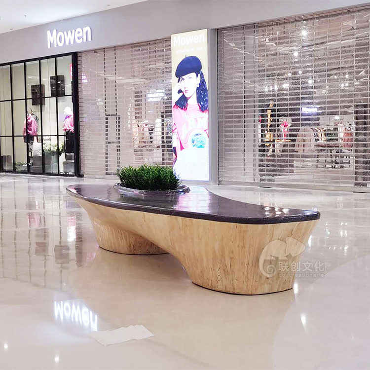 Shopping mall  Fiberglass bench