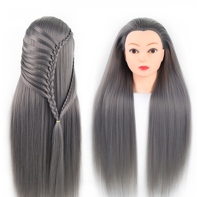 Hot Sale Afro Silky Straight Mannequin Manikin Training Head Used For Rainbow Braided Hair Cutting And Curling Practice Training