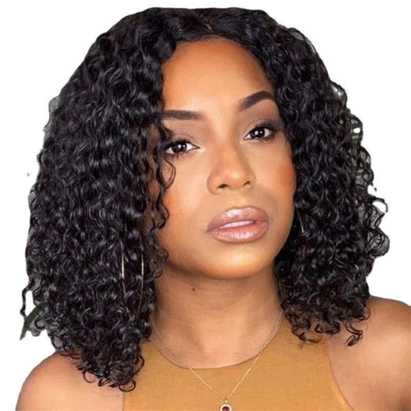 Chinese Suppliers for Human Hair and Synthetic Wigs Afro Kinky Curly Yaki Short Wig for Black Women