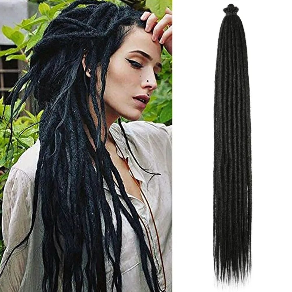 100% Handmade 36'' Long Soft Afro Kinky Crochet Dreads Hair Reggae Hip-hop Ombre Artificial Locs Dreadlocks Extensions