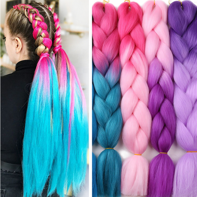 LCwig Synthetic Hair Yaki Ombre Braiding Pre Stretched Expression Wholesale Jumbo Hair Braid Crochet Braids Curly hair