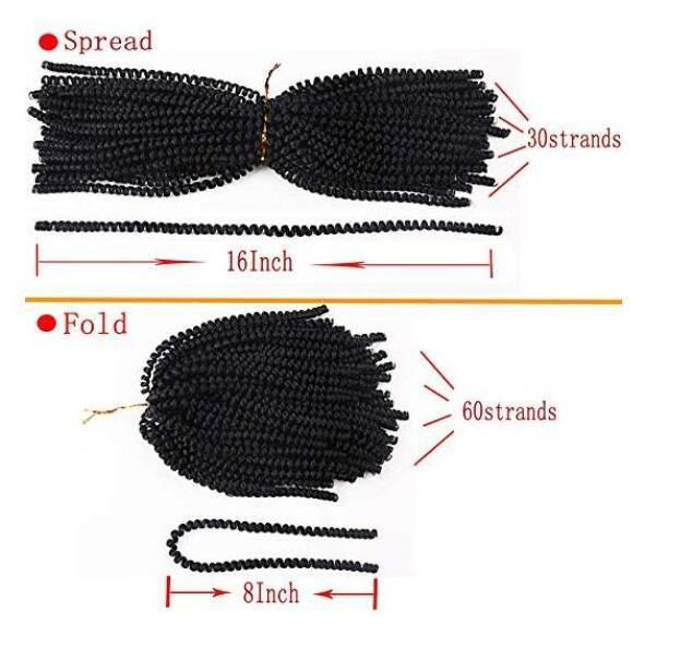 8 Inch Crochet Braid Synthetic Curly Hair Extensions Jumbo Braiding Nubian Twist Hair Spring Twist Hair