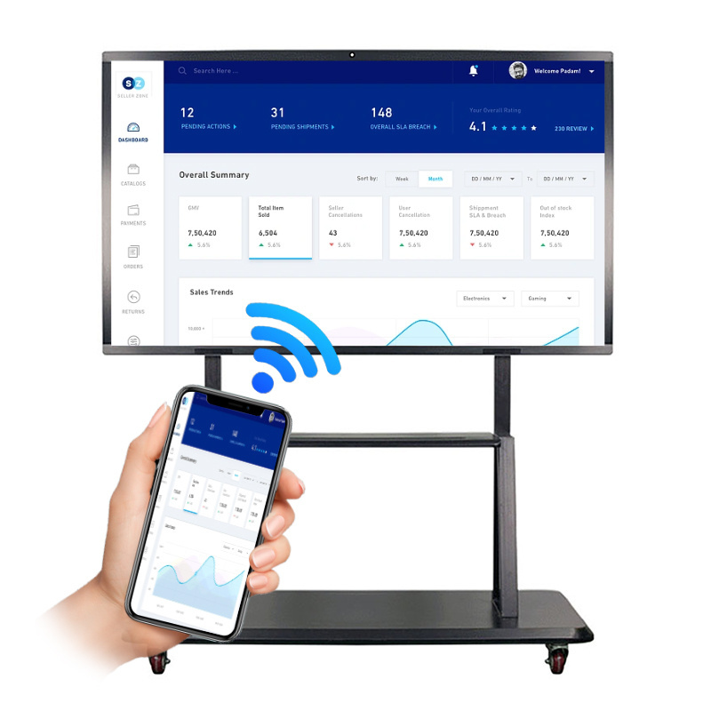 Interact Board 98 Inch IR Multi Touch All In One Smart Board Interactive Whiteboard