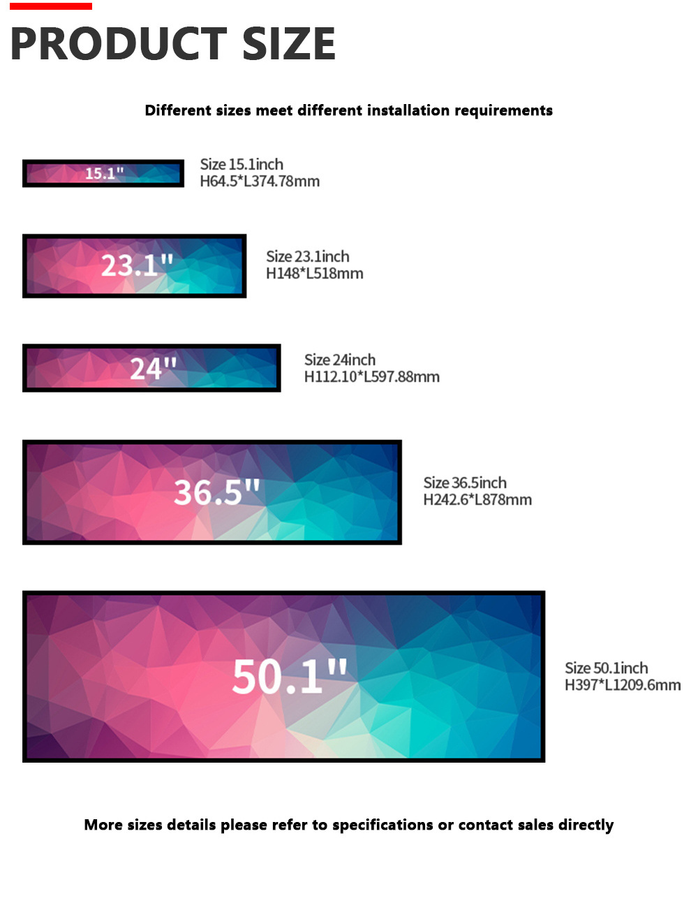 Stretched Bar LCD Advertising Display/ads Player Commercial Bar LCD Display