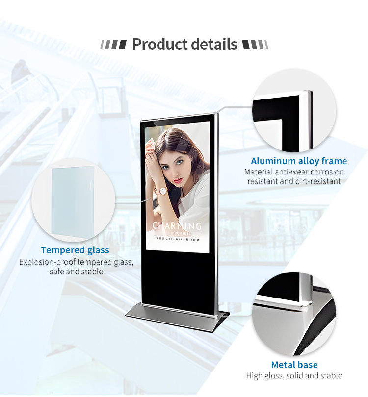 32 Inch floor standing Indoor Advertising Display Touch screen Kiosk ...