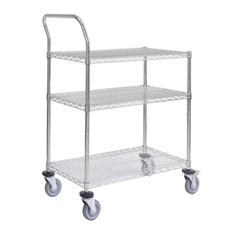 High Quality Movable  Garage Wire Shelf Metal Shelving Unit Heavy Duty Rack With Wheels