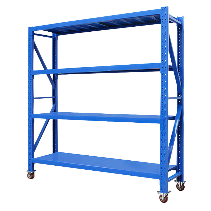 High Quality Movable  Garage Wire Shelf Metal Shelving Unit Heavy Duty Rack With Wheels