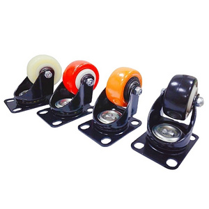 2 inch Orange silent wheel double bearing universal wheel furniture cabinet wheel with brake