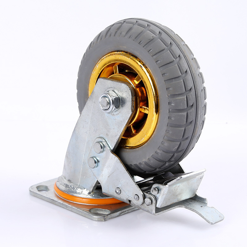 Super september 6 inch Industrial Iron Pu Swivel Heavy Duty Caster Running Wheels/tire wheels