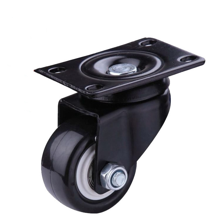 PVC Swivel Steel Plate Caster Wheels, Furniture Castors