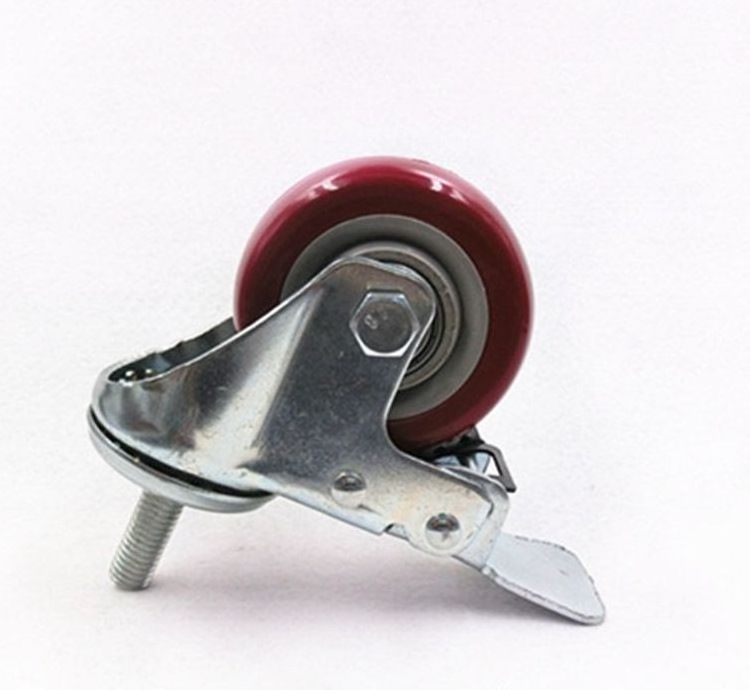 5 inch red screw caster furniture wheel caster wheels heavy duty for industrial trolley  and shelf