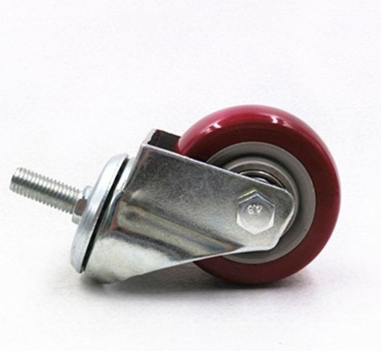 5 inch red screw caster furniture wheel caster wheels heavy duty for industrial trolley  and shelf