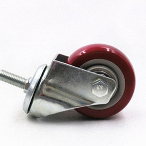 5 inch red screw caster furniture wheel caster wheels heavy duty for industrial trolley  and shelf