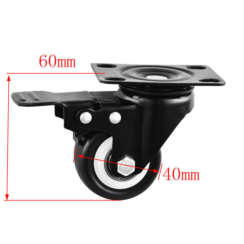 1.5 inch Caster Wheel furniture wheel 40mm Shopping Cart Rotary Wheel Swivel Brake Caster