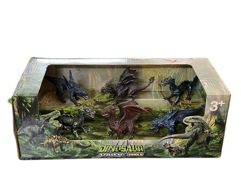 Professional manufacture small plastic animal toys Simulated solid dinosaur dragon figures toys