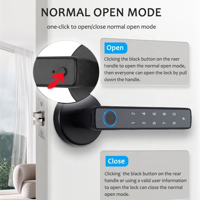 Safety USB Port Lock Smart Home Wifi Hand Door Locks Smart Door Lock With Fingerprint Tuya App