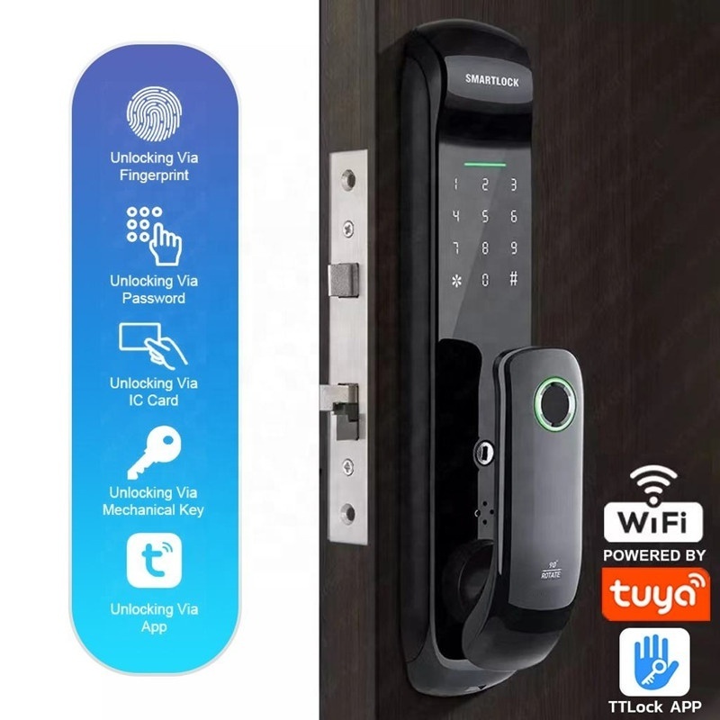 Fully Automatic Door Lock Mobile Phone Remote Control Wifi Tuya APP Biometric Fingerprint Smart Wifi Home Door Lock