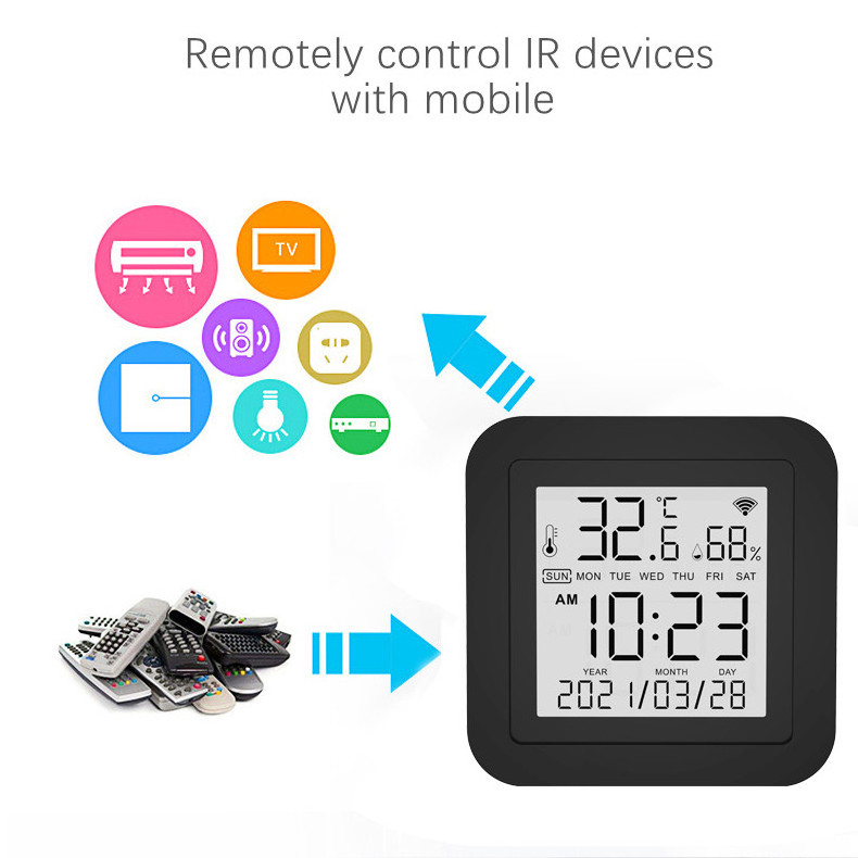 LCD Display 3 in 1 Thermometer Tuya Smart IR WiFi Controller Temperature Humidity Monitor with App Control