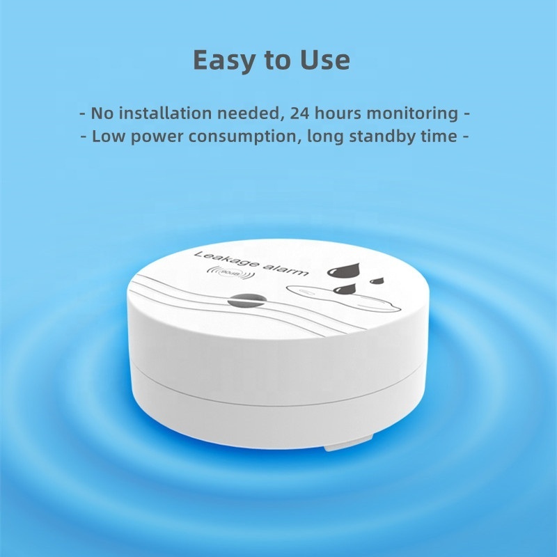 9V Battery Operated 90dB Wireless Flood Sensor Water Leakage Flow Alarm Immersion Water Leak Detector