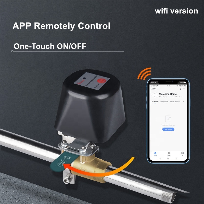 Wireless WiFi Intelligent Link Tuya Gas Water Sensor WiFi Smart Water Gas Valve Manipulator working with Alexa/Google Assistance