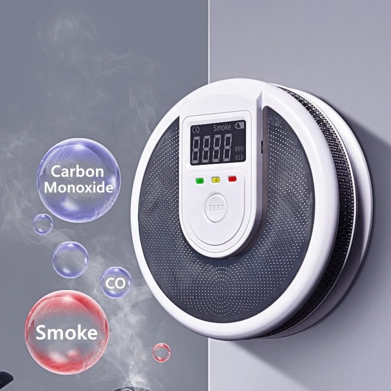 Digital LCD Battery Operated Combination Smoke & CO Sensing Alarms 2 in 1 Combo Smoke Alarm and Carbon Monoxide Detector