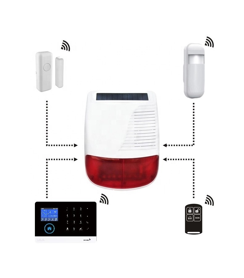 Factory Directly Sell Wireless Siren Home Alarm Outdoor Solar Siren For Anti-theft Security Alarm System with Tuya APP