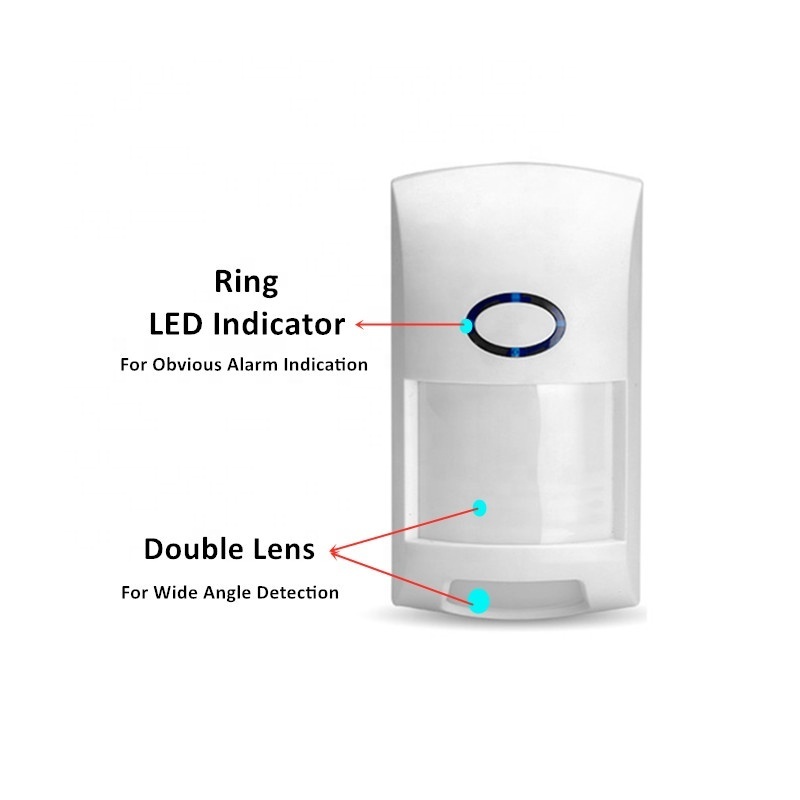 RF 433MHz Movement Detector Human Presence Sensor Dual Lens Wireless PIR Motion Detector for Home Security Alarm System