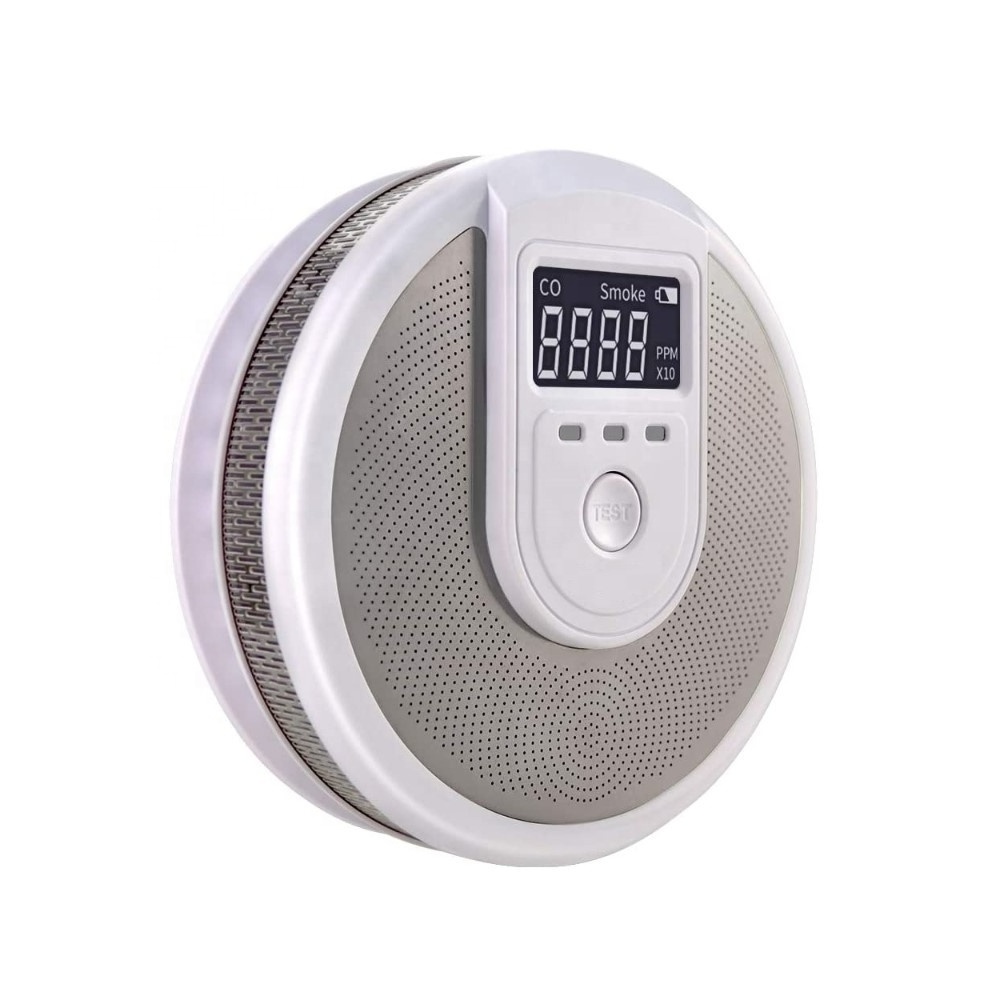 Digital LCD Battery Operated Combination Smoke & CO Sensing Alarms 2 in 1 Combo Smoke Alarm and Carbon Monoxide Detector