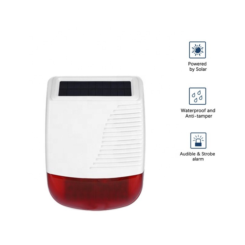 Factory Directly Sell Wireless Siren Home Alarm Outdoor Solar Siren For Anti-theft Security Alarm System with Tuya APP