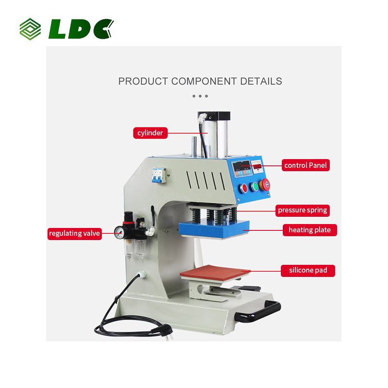 LDC Auto 15X15 40X60 Hoodies Heat Press Machine New Small Pneumatic Embossing Heat Press Machines For T-Shirt