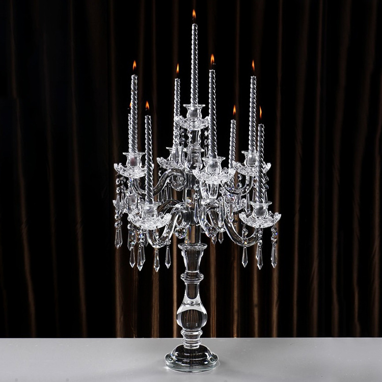 elegant wedding table centerpieces 5 and 9 arms candles tall crystal candelabra