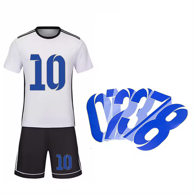 Wholesale High Quality With Logo Print Soccer Jersey Numbers And Letters Heat Transfer Iron On Football Numbers