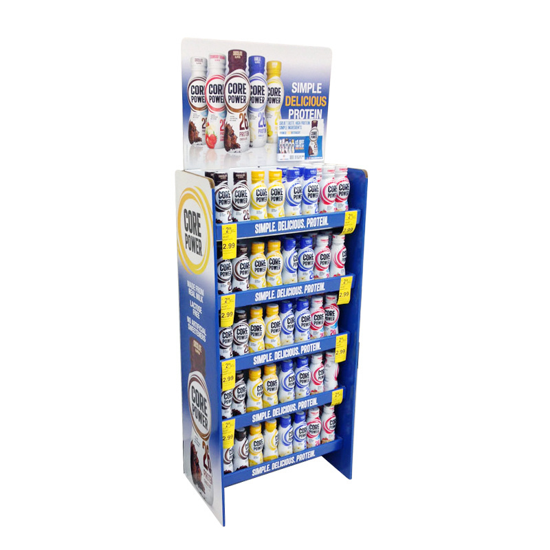 Custom POP Floor Retail Store Product Display Unit Stands Corrugated Cardboard Candy Food Beverages Cardboard Display Rack