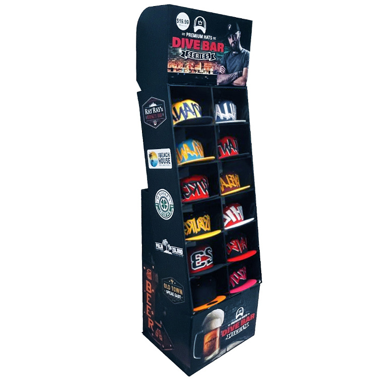 Custom  Heavy Duty Sturdy Baseball Hat Holder Retail Store Cardboard Hat Display Stand