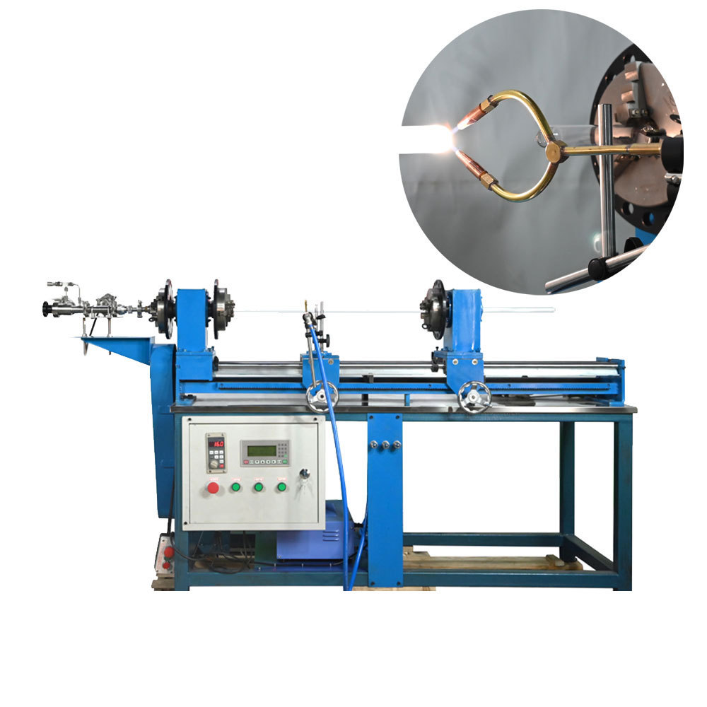 High precision lab scientific grade glass vaccum sealing quartz tube crack off glass blowing lathe machine