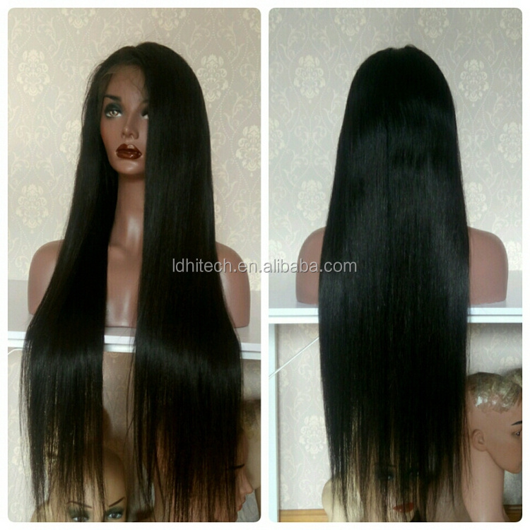 Unprocessed mongolian hair wig, natural looking 100% brazilian longest human hair wig