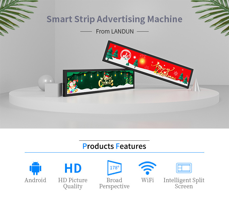 19 24 28 36 37 43 48 inch wall mount wayfinding digital signage stretched bar led lcd display monitor lcd stretched bar display