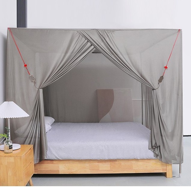 silver fiber EMF shielding mesh net tent for bed, anti radiation circular canopy for your queen size bed